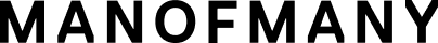 Man of many black logo